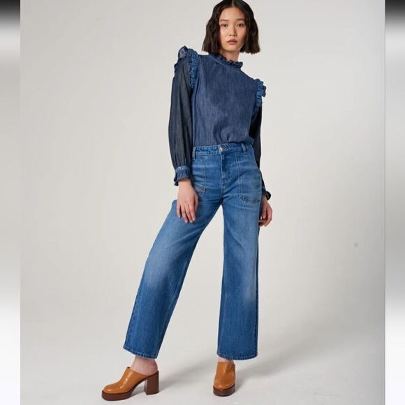 Seventy + Mochi Denim - NWT Seventy + Mochy Elodie In Desert Americana Wide Leg Pants Size 32